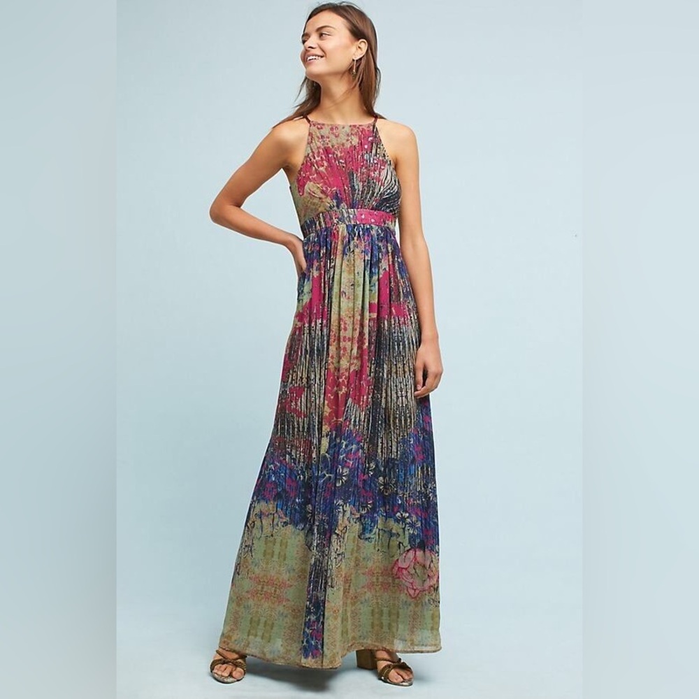 Anthropologie Bahauni by Jyoti Abstract Floral Maxi Dress